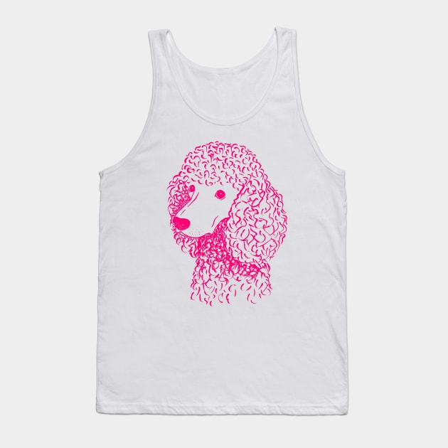 Poodle (Light Blue and Hot Pink) Tank Top by illucalliart